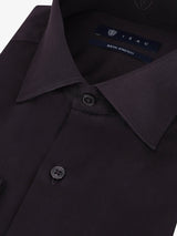 Chemise ville en satin de coton bordeau - IZAC