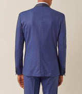 Costume de cérémonie laine bleu col châle "Feri" - IZAC