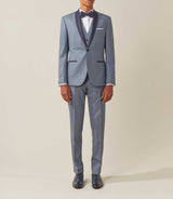 Costume de cérémonie laine gris col châle "Feri" - IZAC