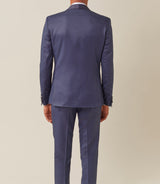 Costume cérémonie col châle bleu "Brio" - IZAC