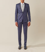 Costume cérémonie col châle bleu "Brio" - IZAC