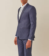Costume cérémonie col châle bleu "Brio" - IZAC
