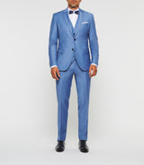 Costume 2 boutons laine bleu ciel "Favori" - IZAC