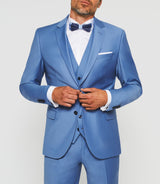 Costume 2 boutons laine bleu ciel "Favori" - IZAC