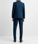 Costume ceremonie col chale BLEU - IZAC