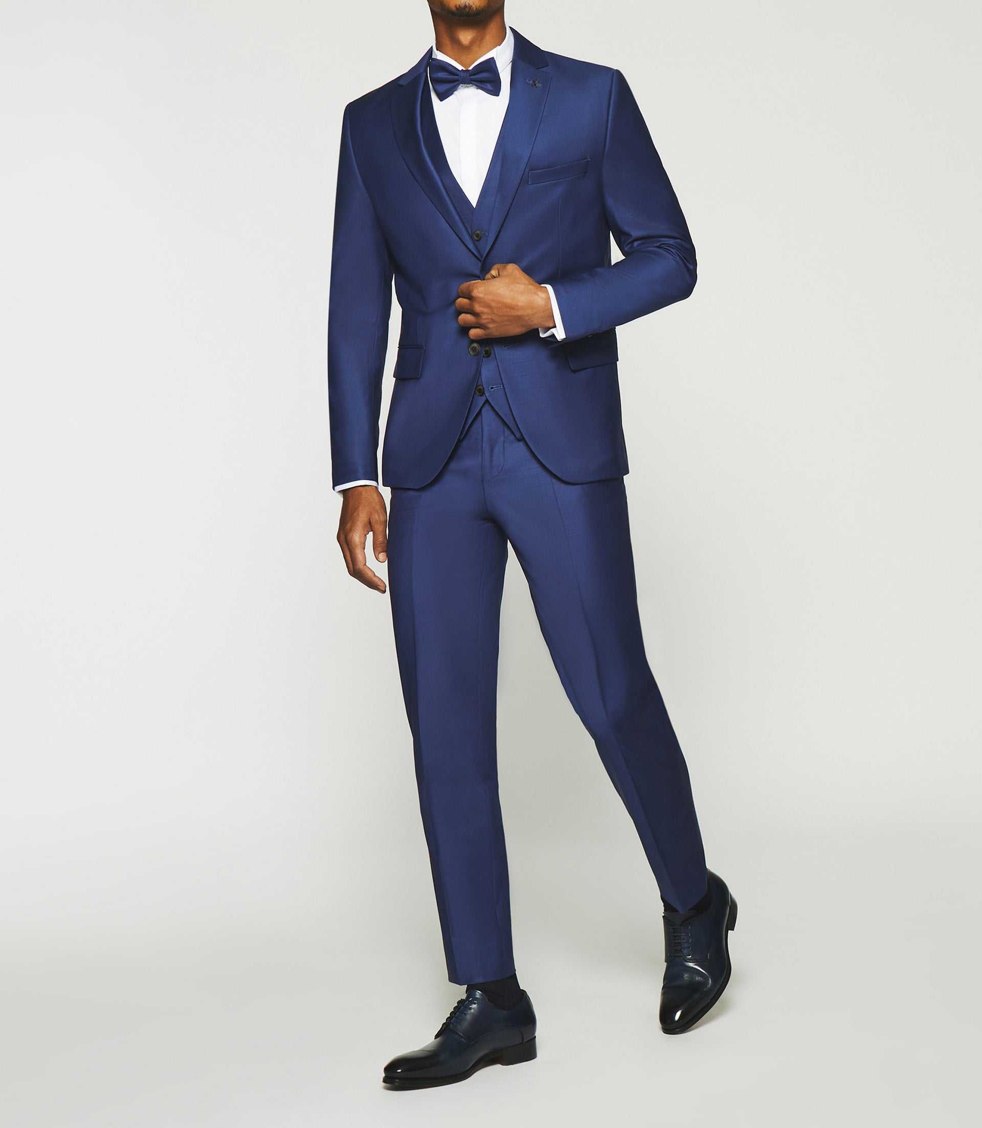 Costume 2 boutons laine BLEU - IZAC