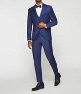 Costume 2 boutons laine BLEU - IZAC