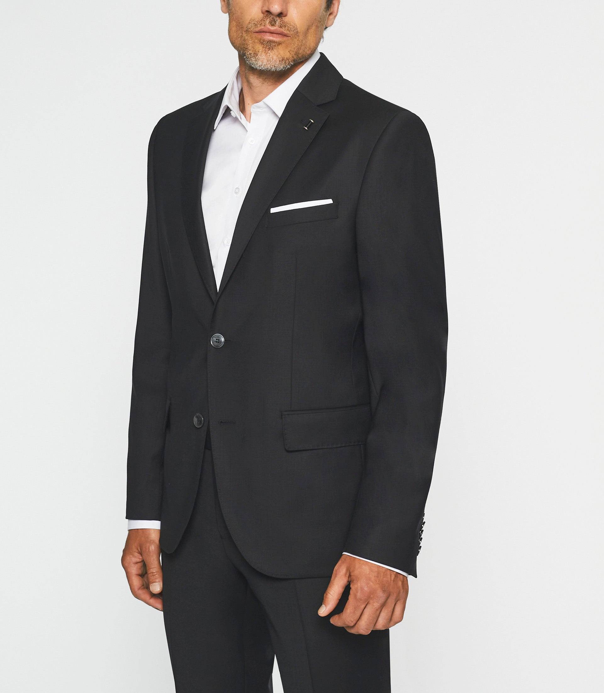Costume 2 boutons en laine noir LIBREREG - IZAC