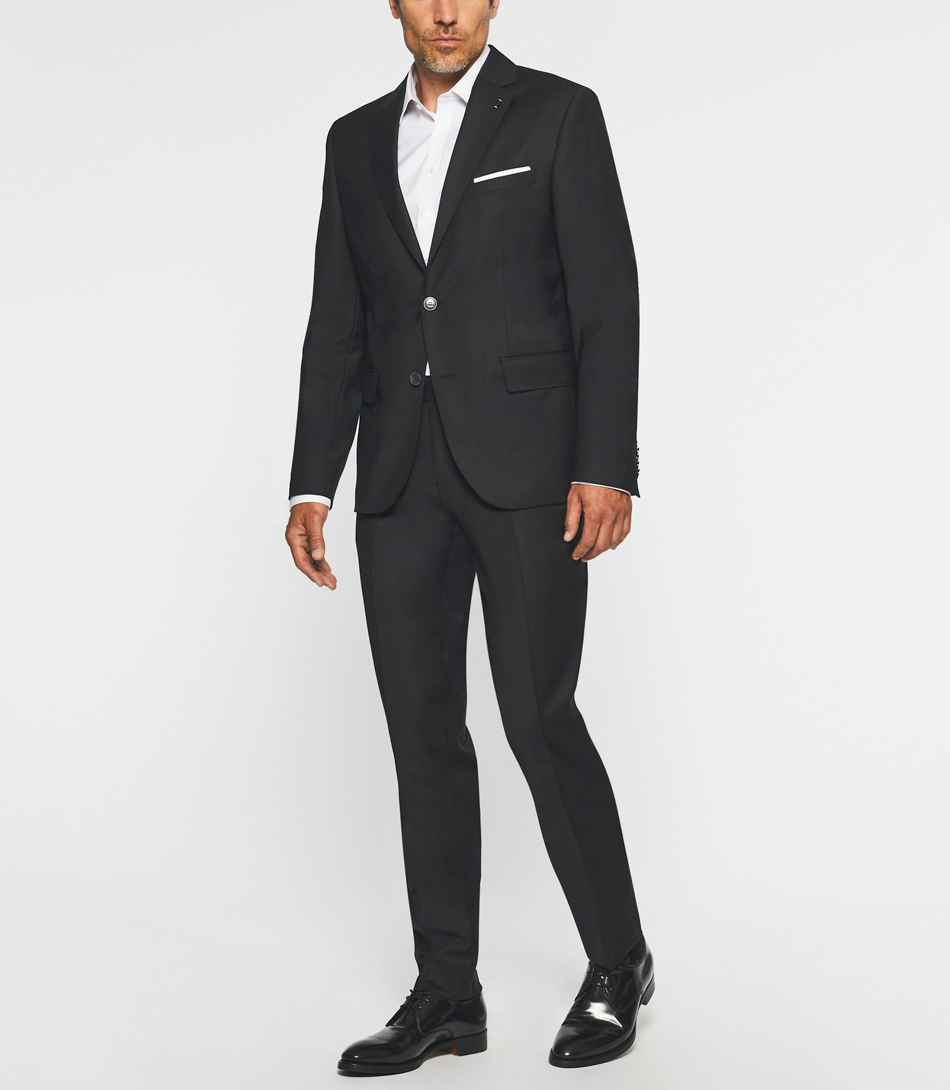 Costume 2 boutons en laine noir LIBREREG - IZAC