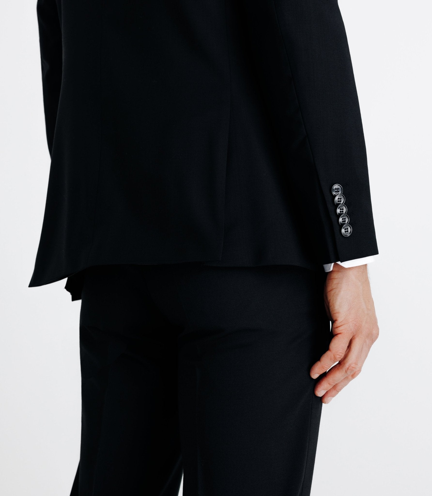 Costume 2 boutons en laine noir - IZAC