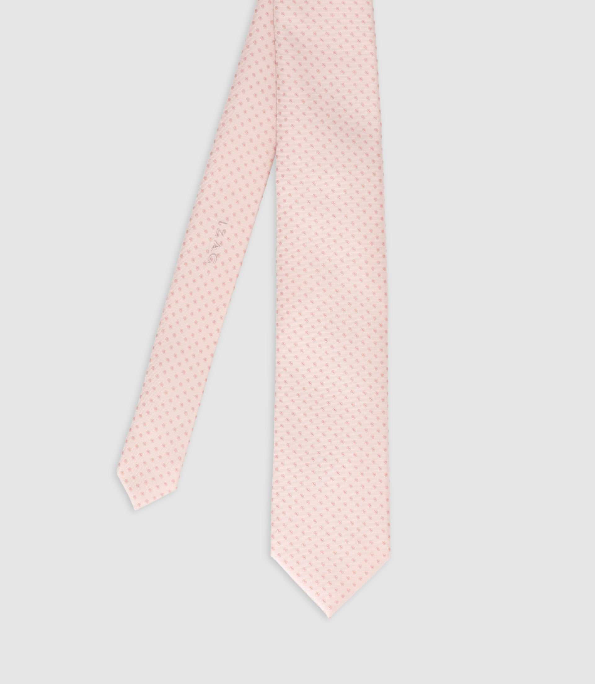 Cravate micro motifs beige HENRI - IZAC