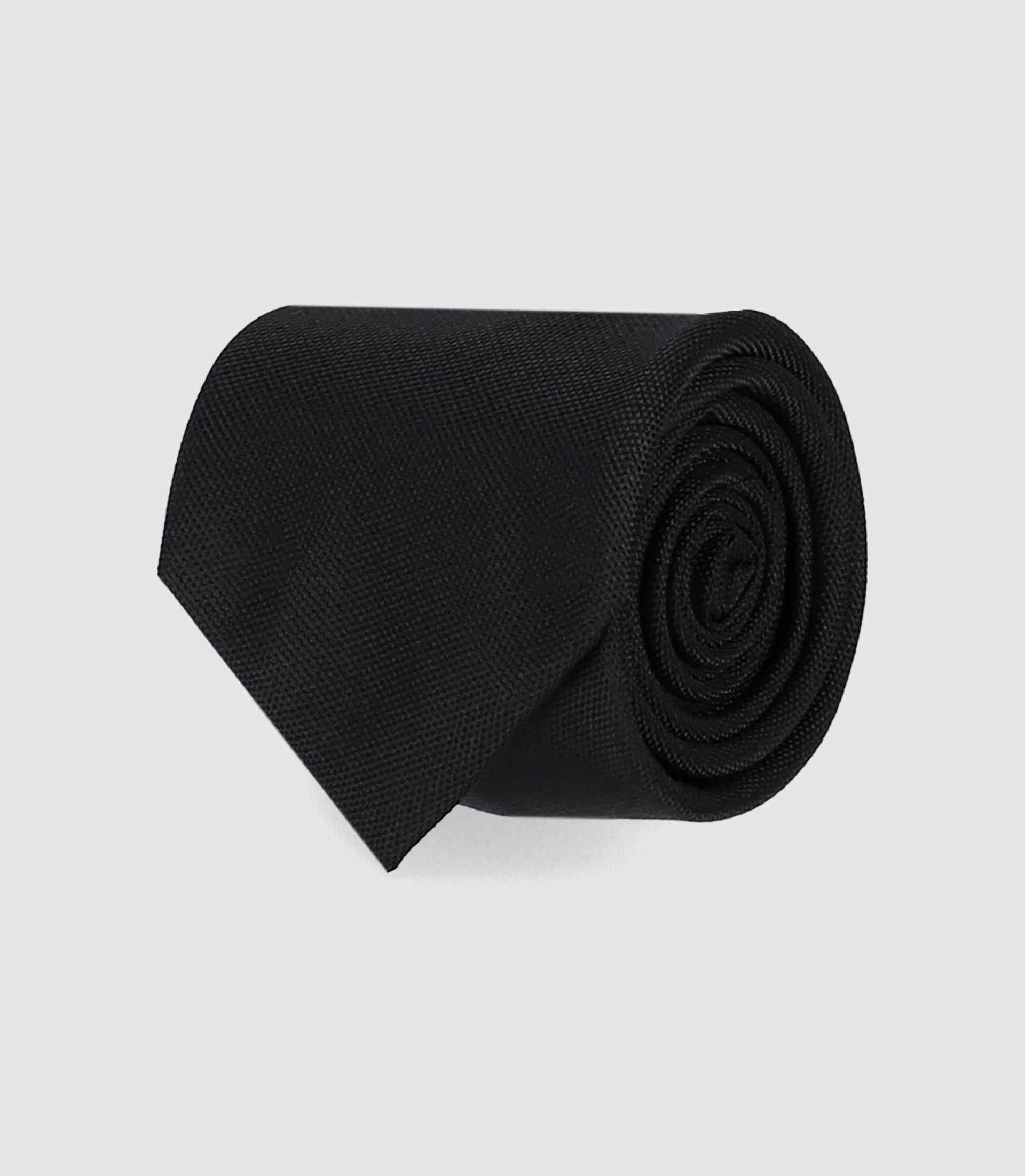 Cravate en tissu texturé noire - IZAC