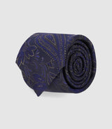 Cravate paisley 7 cm marine MASSIMOB - IZAC