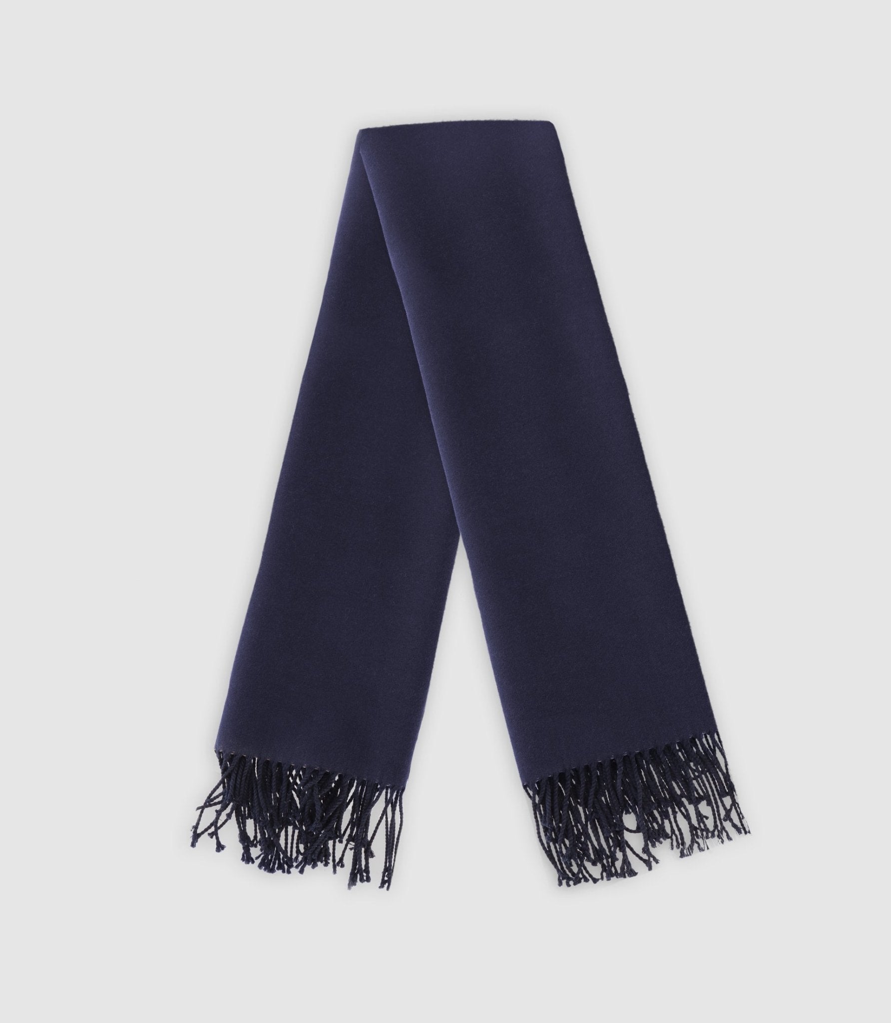 Echarpe unie avec franges marine - IZAC