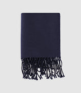 Echarpe unie avec franges marine - IZAC