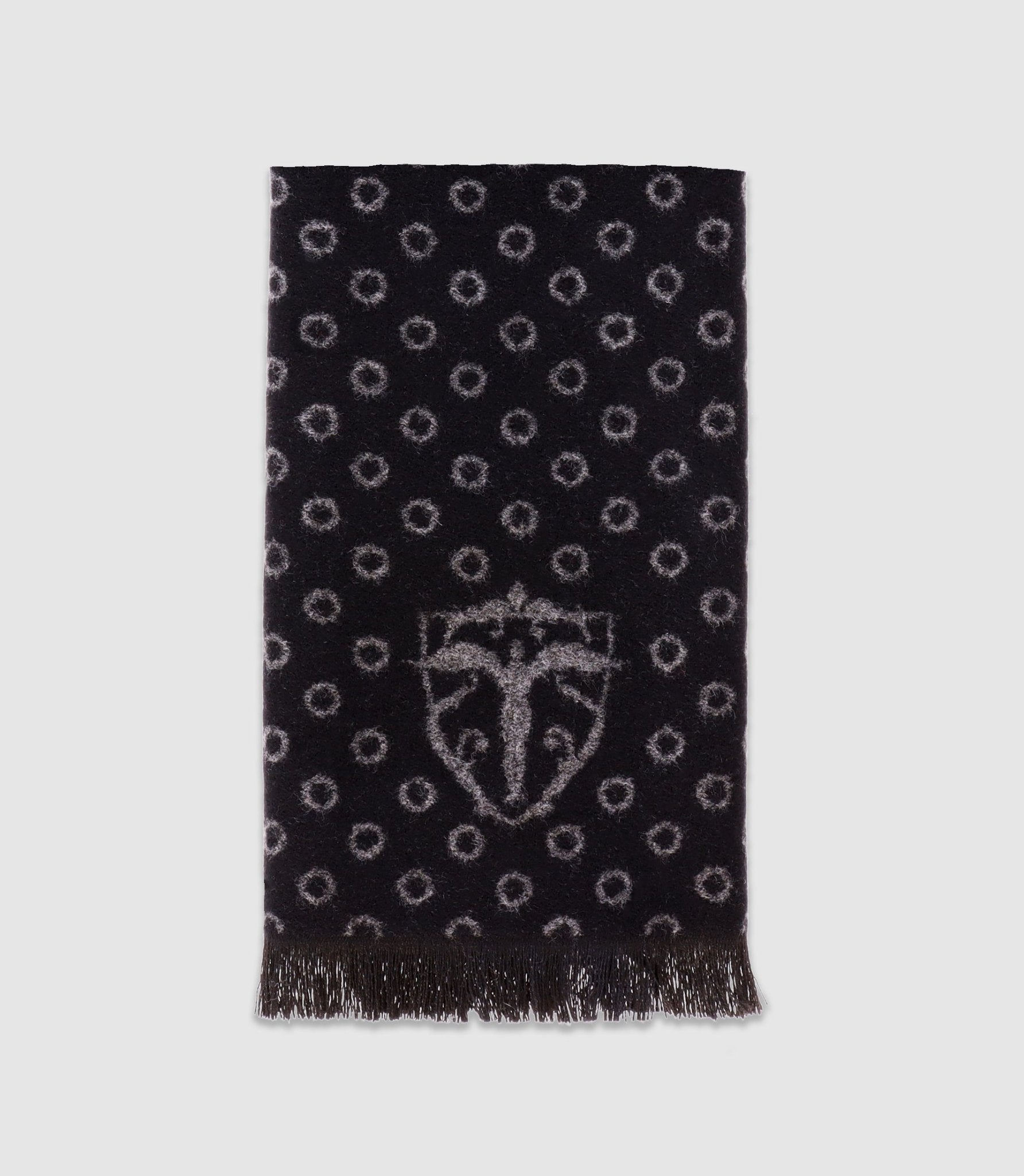 Echarpe à motifs avec franges noire - IZAC