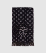 Echarpe à motifs avec franges noire - IZAC