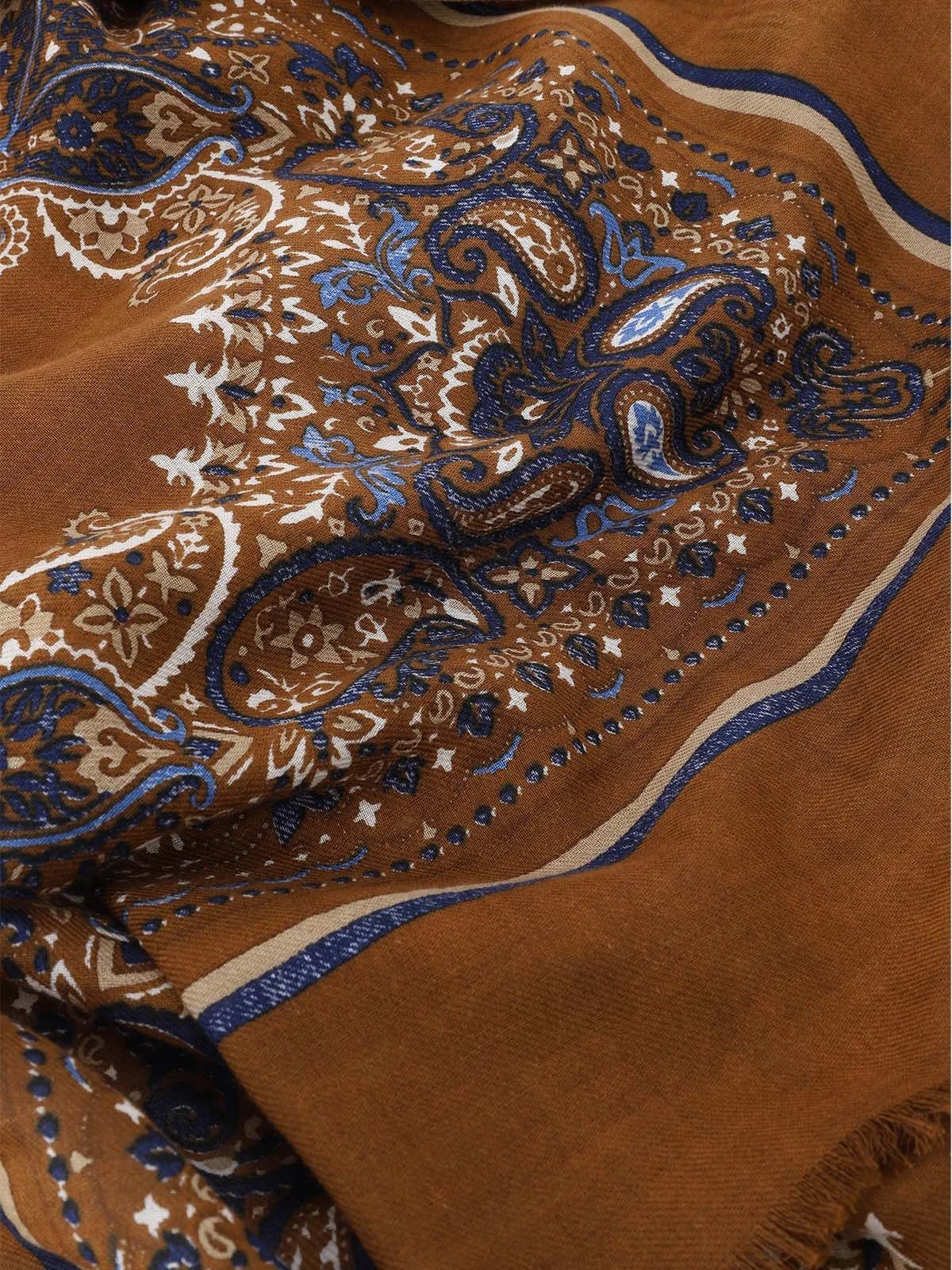 Écharpe à motif floral camel - IZAC