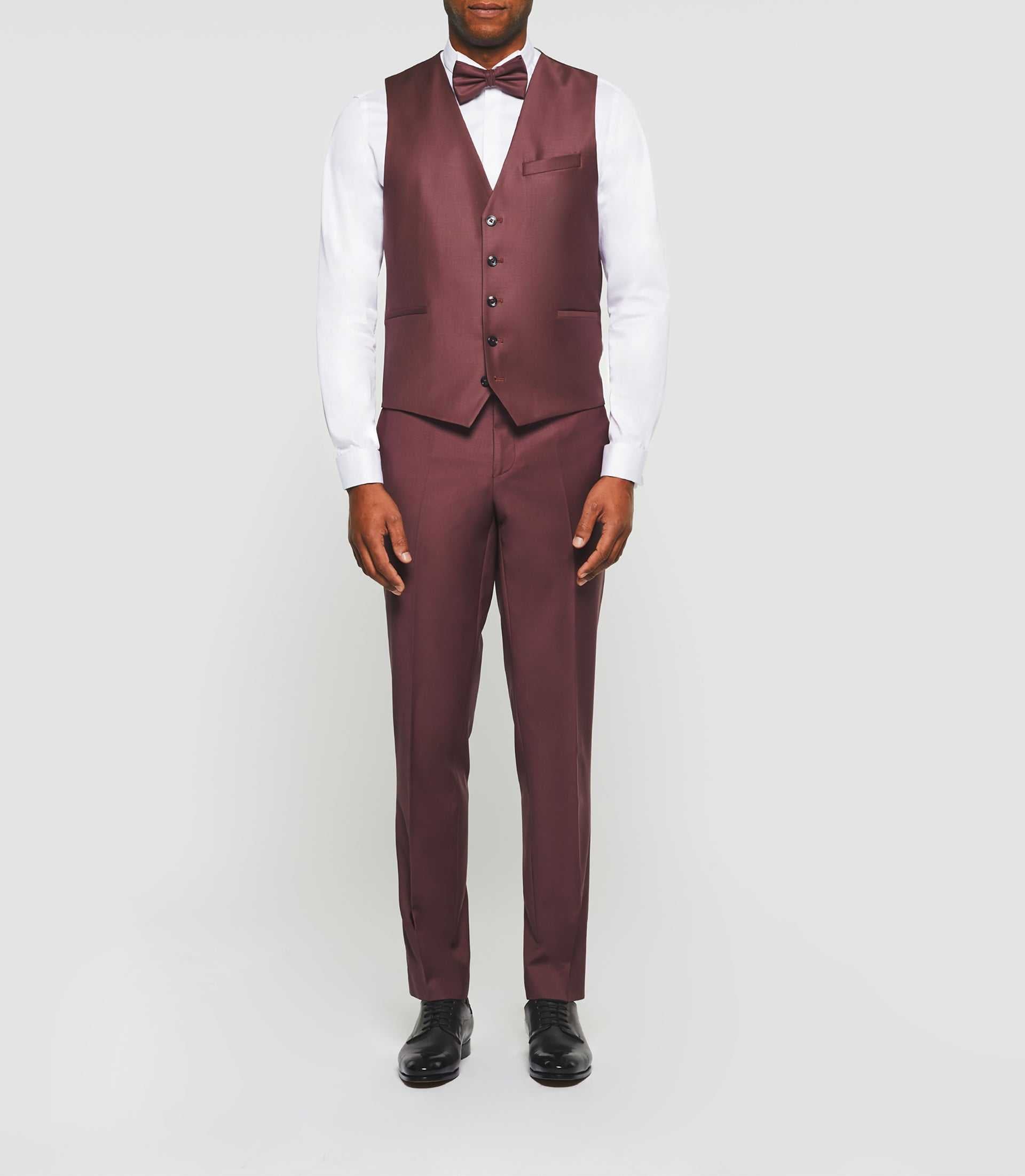 Gilet de costume framboise "Jfavori 2" - IZAC