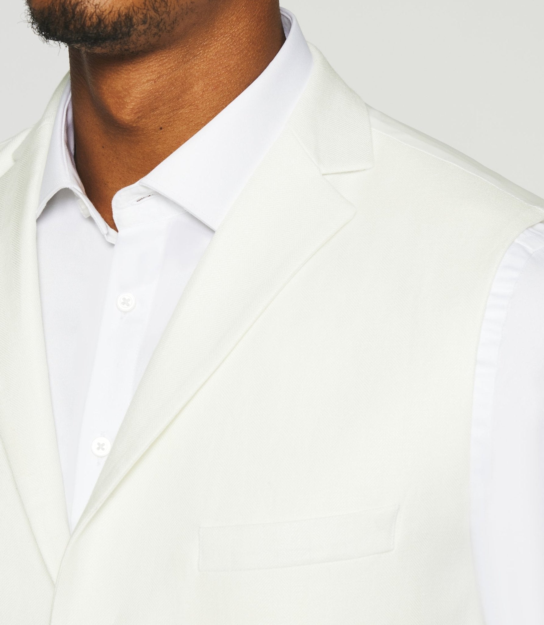 Gilet de costume en lin et coton blanc JCACTUS - IZAC