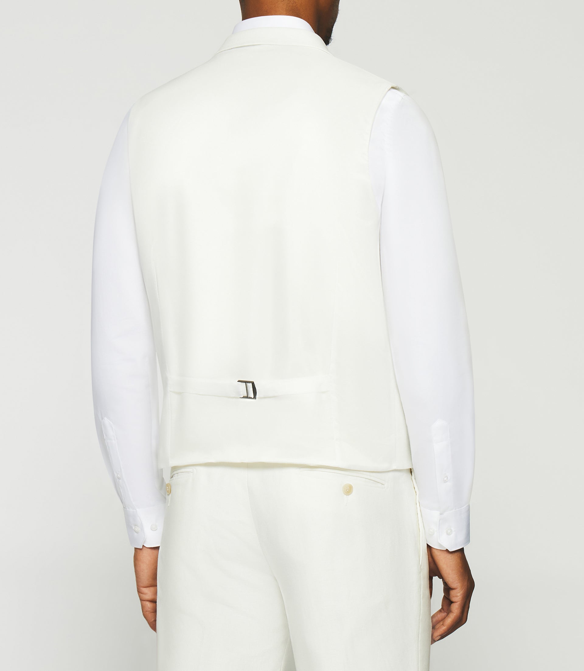 Gilet de costume en lin et coton blanc JCACTUS - IZAC