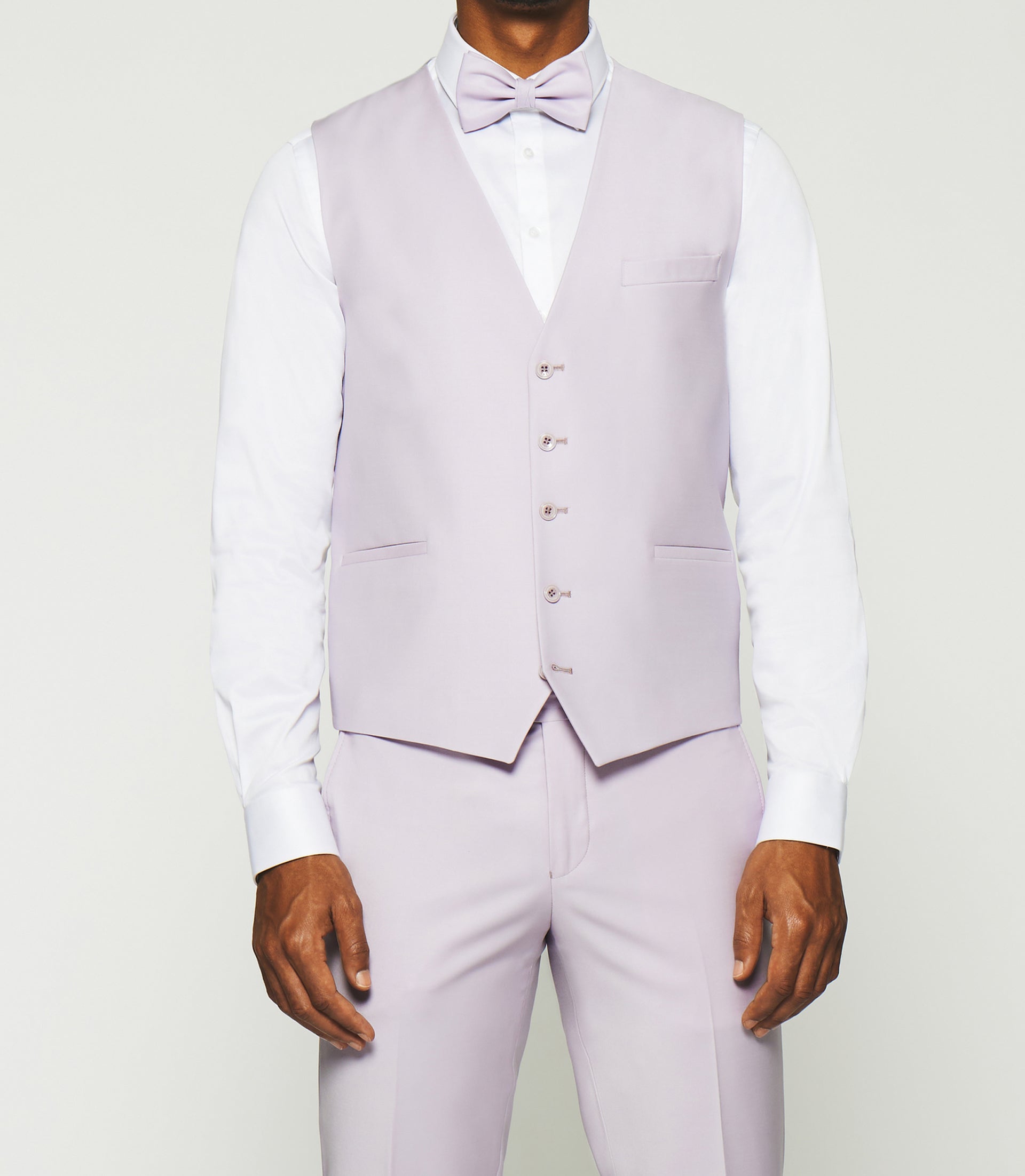 Gilet de costume en laine parme clair JFAVORI - IZAC