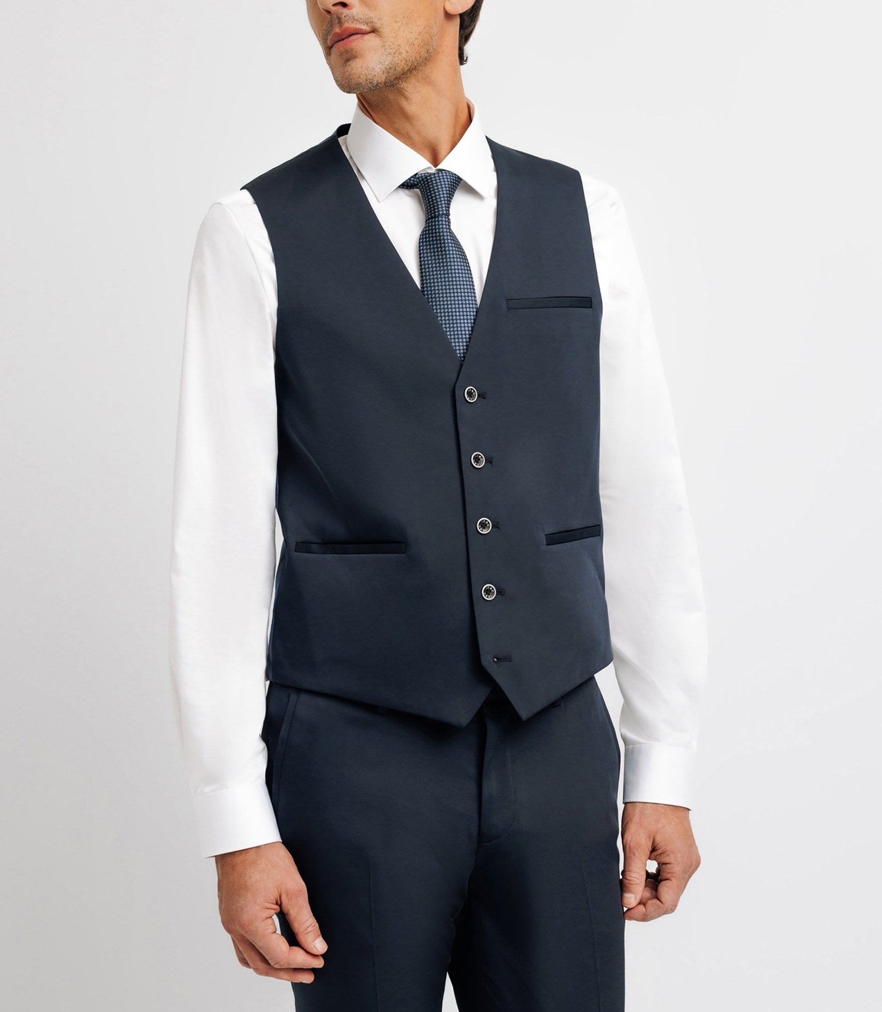 Gilet de costume tissu technique bleu marine - IZAC