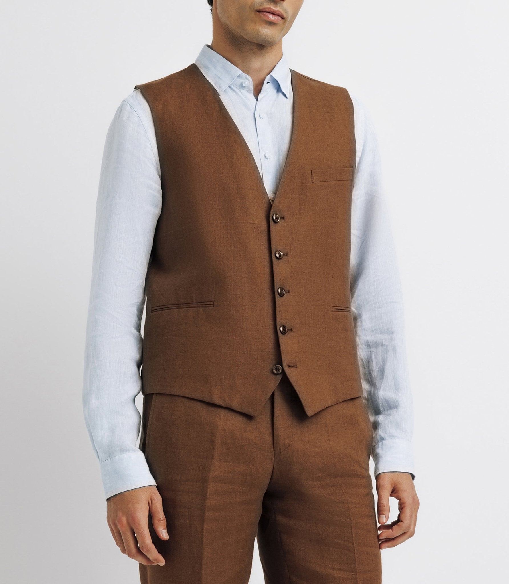 Gilet ville 100% lin truffe - IZAC