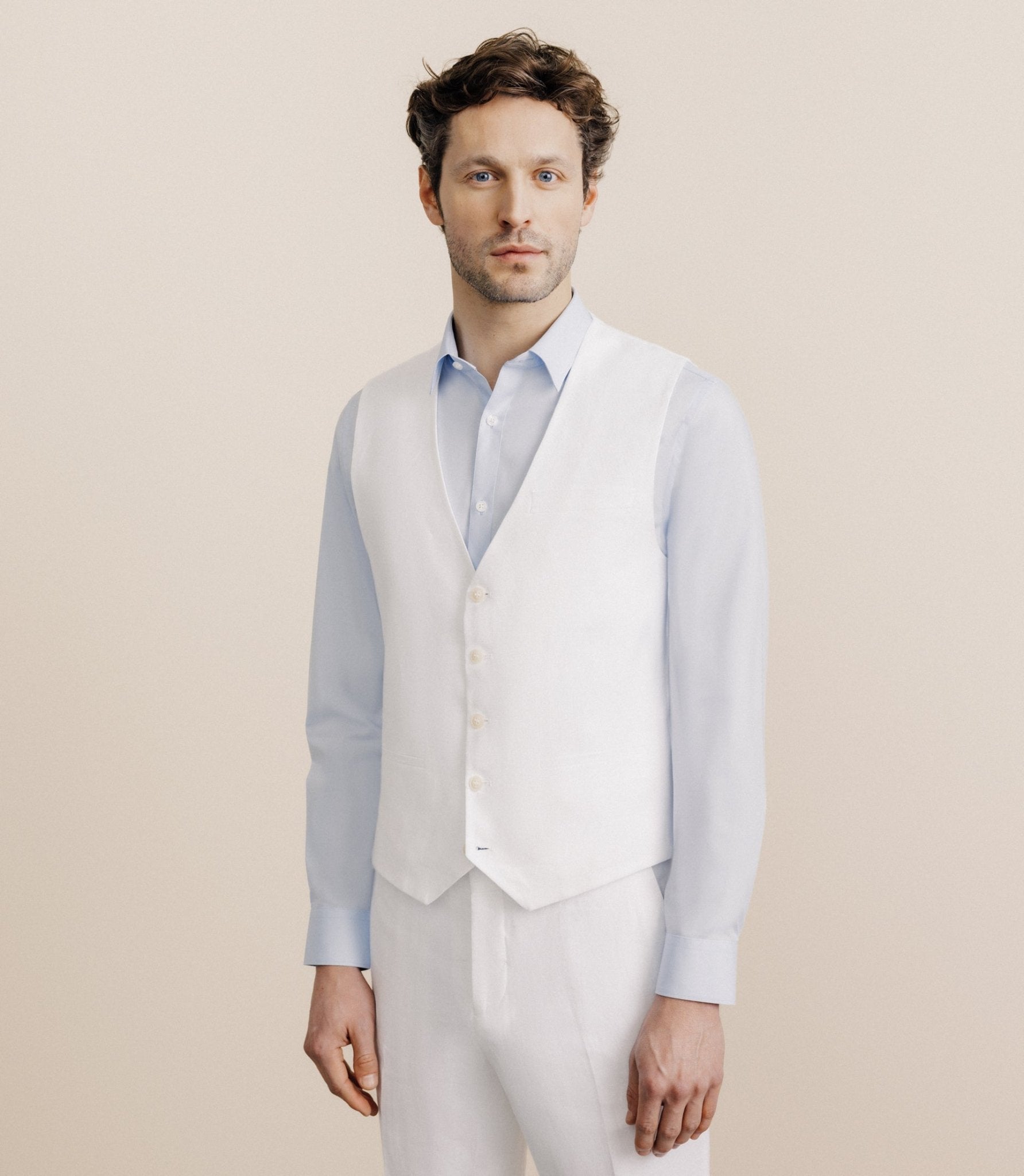 Gilet 100% lin blanc - IZAC