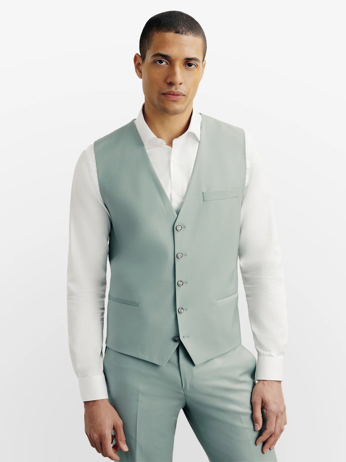 Gilet ville en laine majoritaire vert clair - IZAC