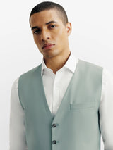 Gilet ville en laine majoritaire vert clair - IZAC