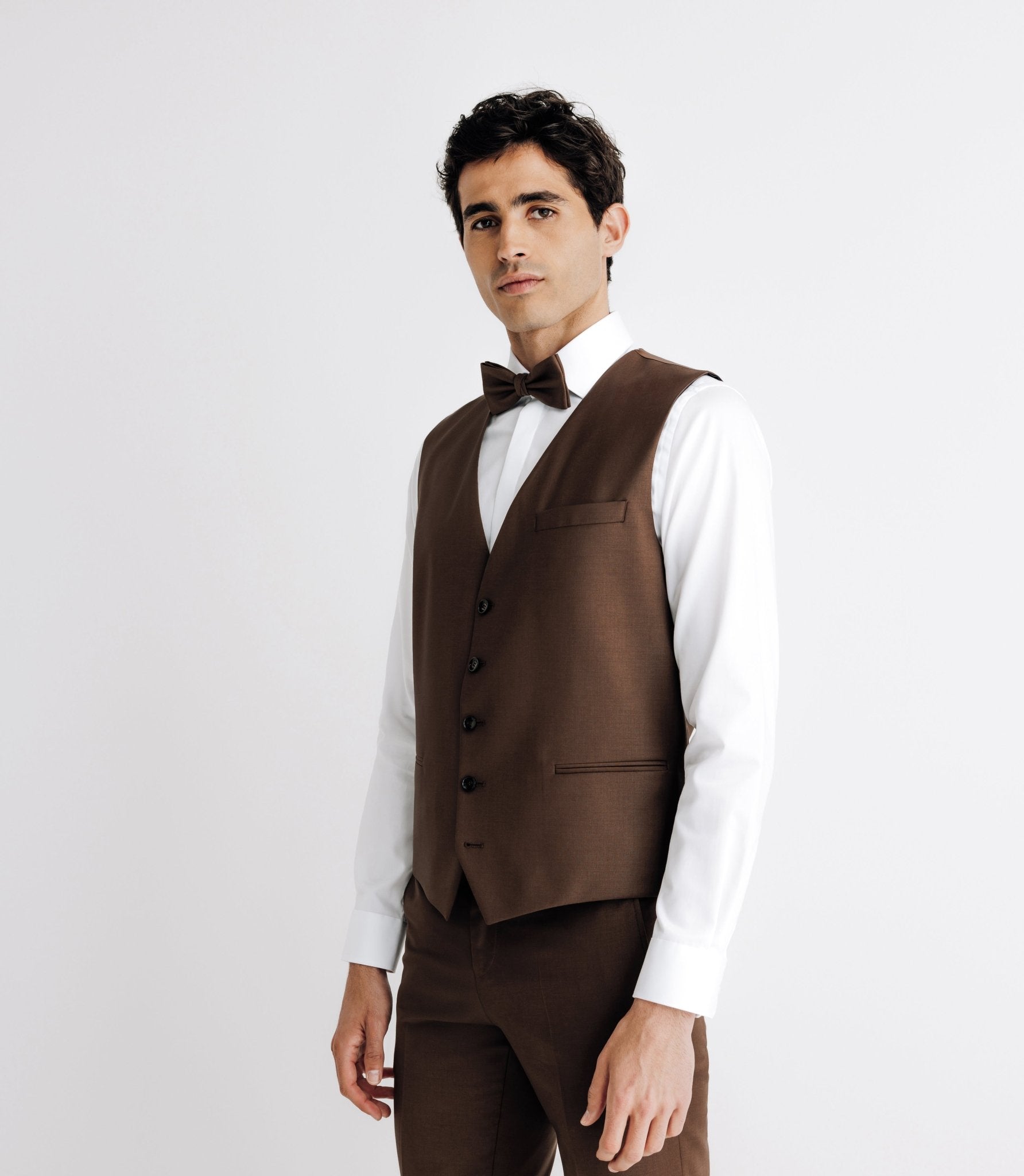Gilet ville aspect brillant marron - IZAC