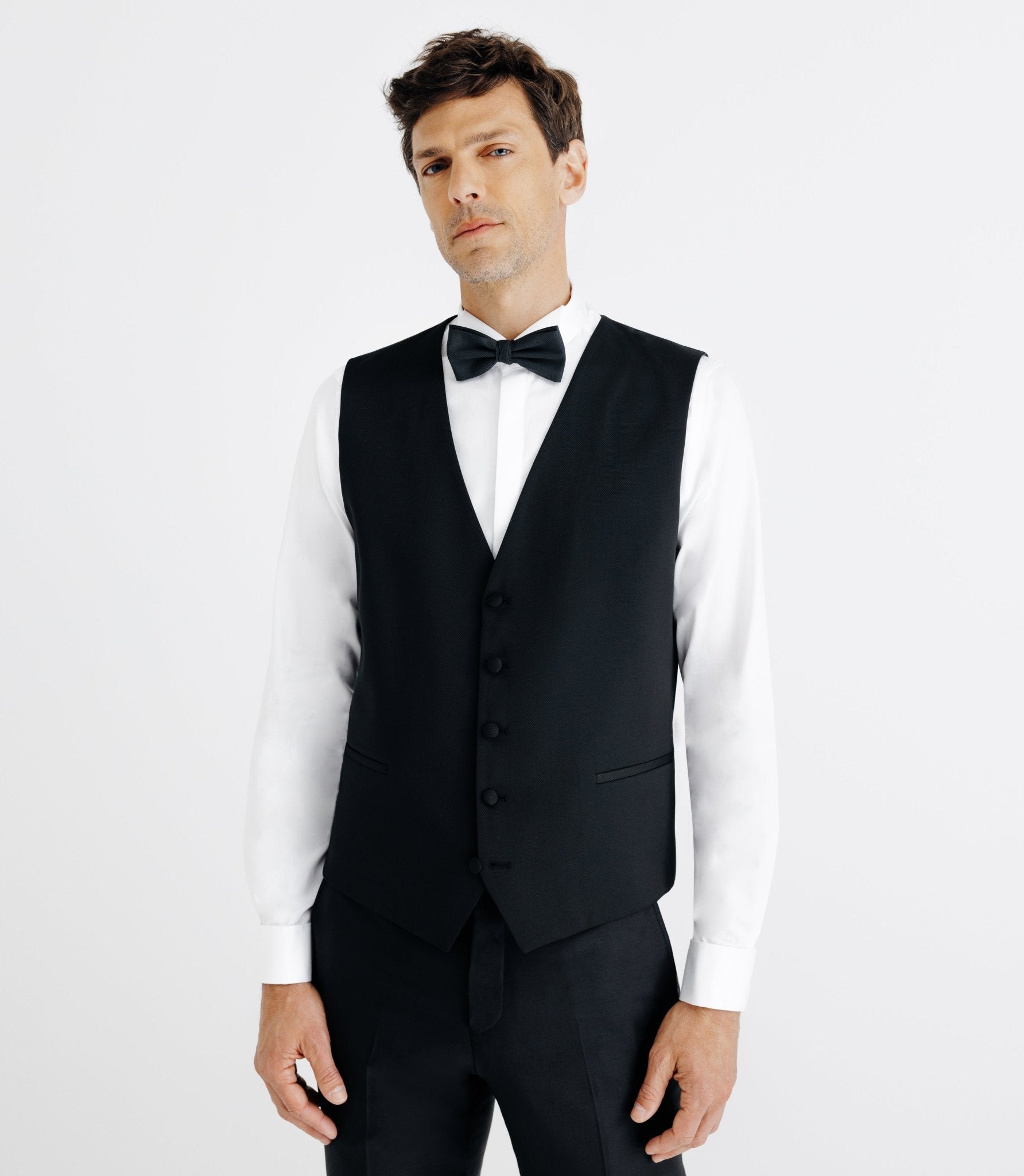 Gilet de costume cérémonie noir - IZAC