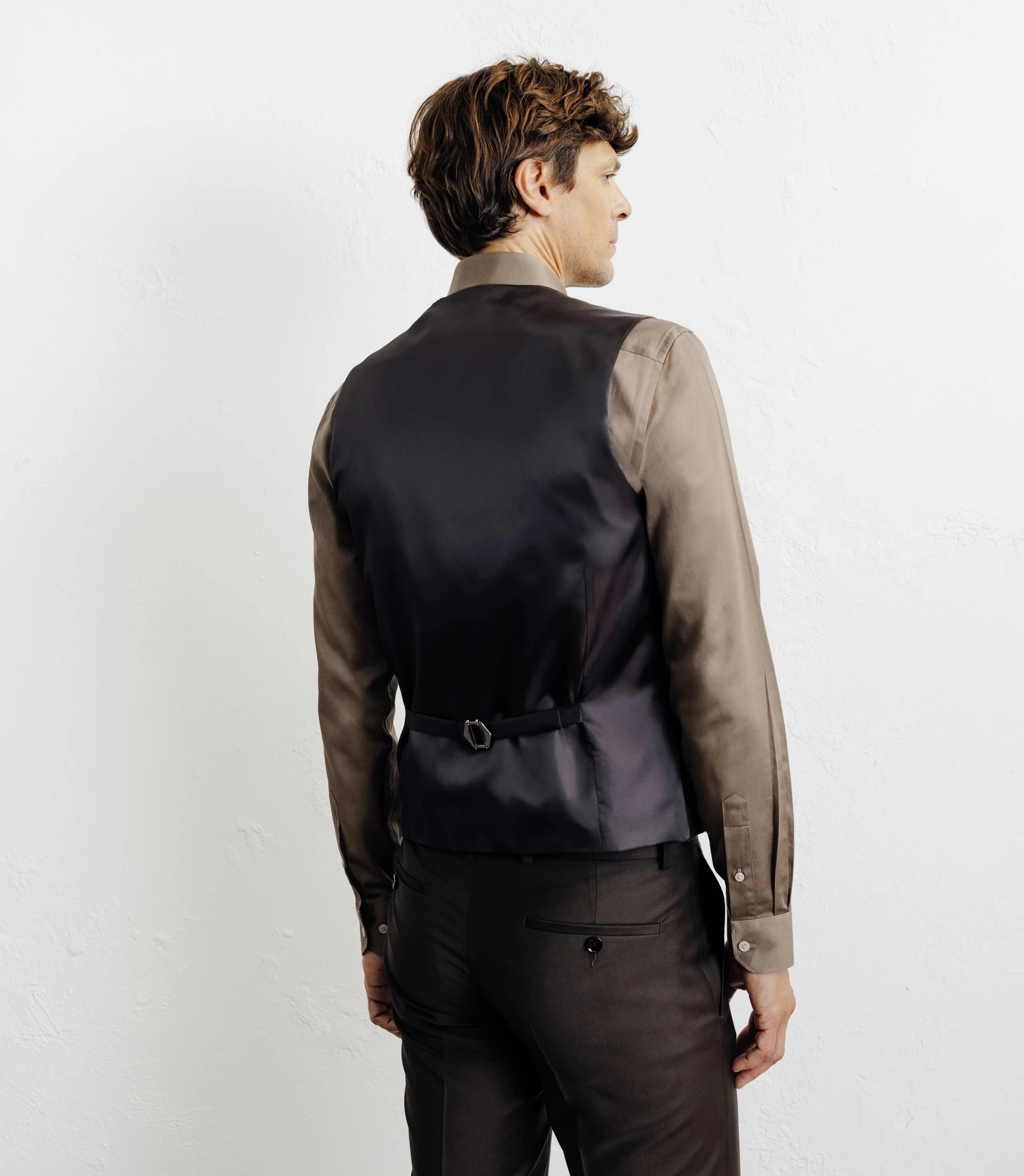 Gilet ville avec laine majoritaire marron - IZAC