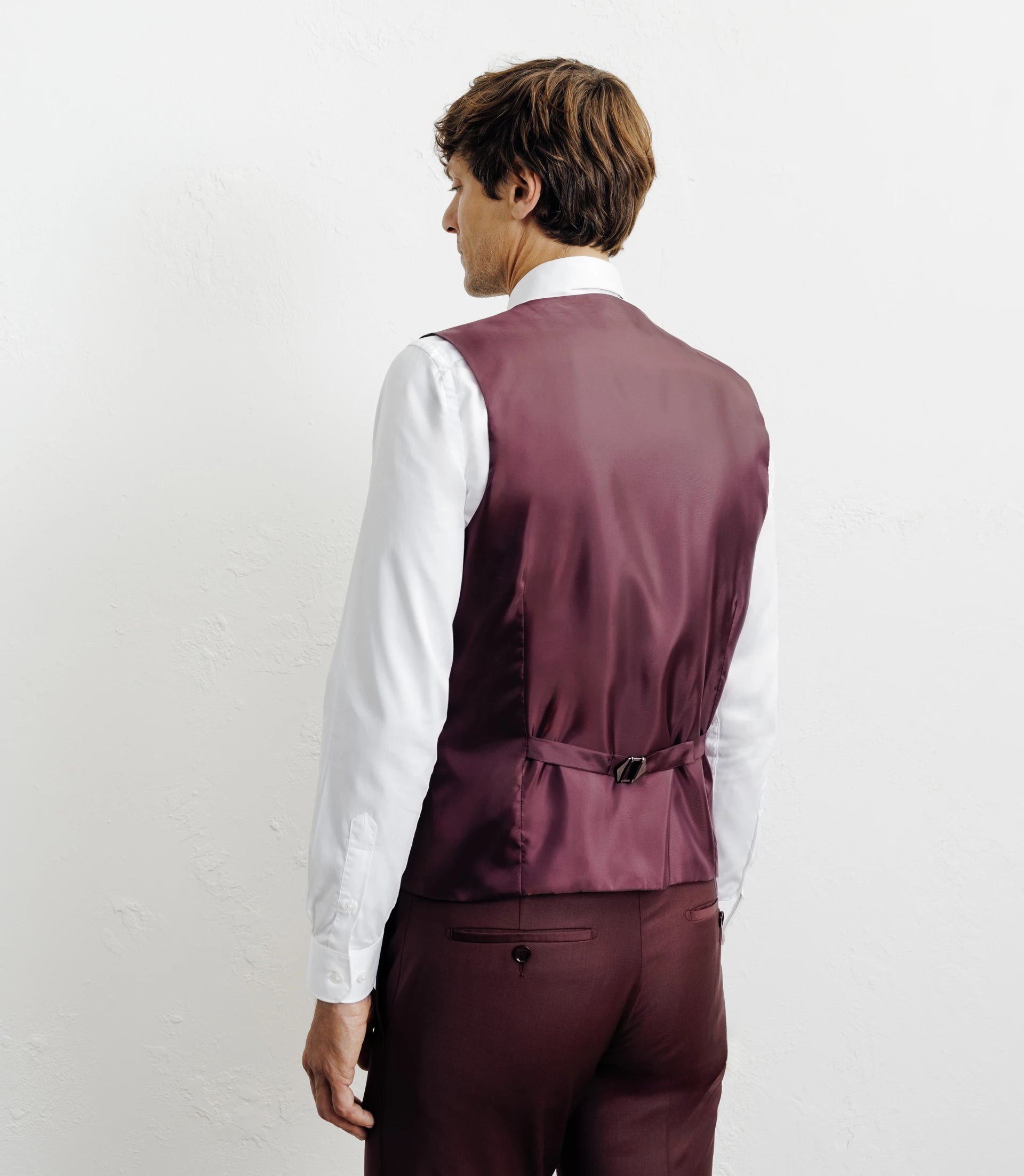 Gilet ville avec laine majoritaire prune - IZAC