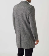Manteau ville tweed noir "Neige" - IZAC