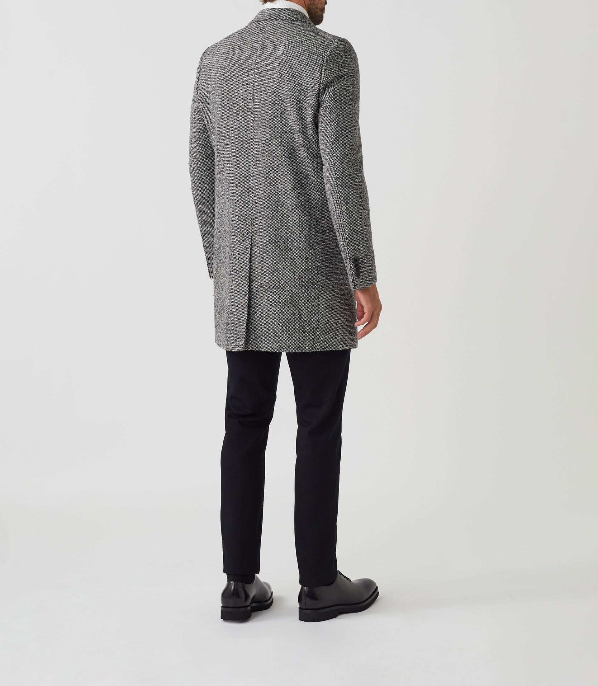 Manteau ville tweed noir "Neige" - IZAC
