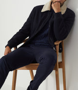 Manteau court en laine marine "Nelson" - IZAC