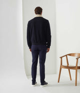 Manteau court en laine marine "Nelson" - IZAC