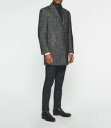 Manteau ville en tweed noir ICE - IZAC