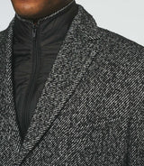 Manteau ville en tweed noir ICE - IZAC
