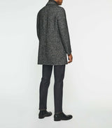 Manteau ville en tweed noir ICE - IZAC