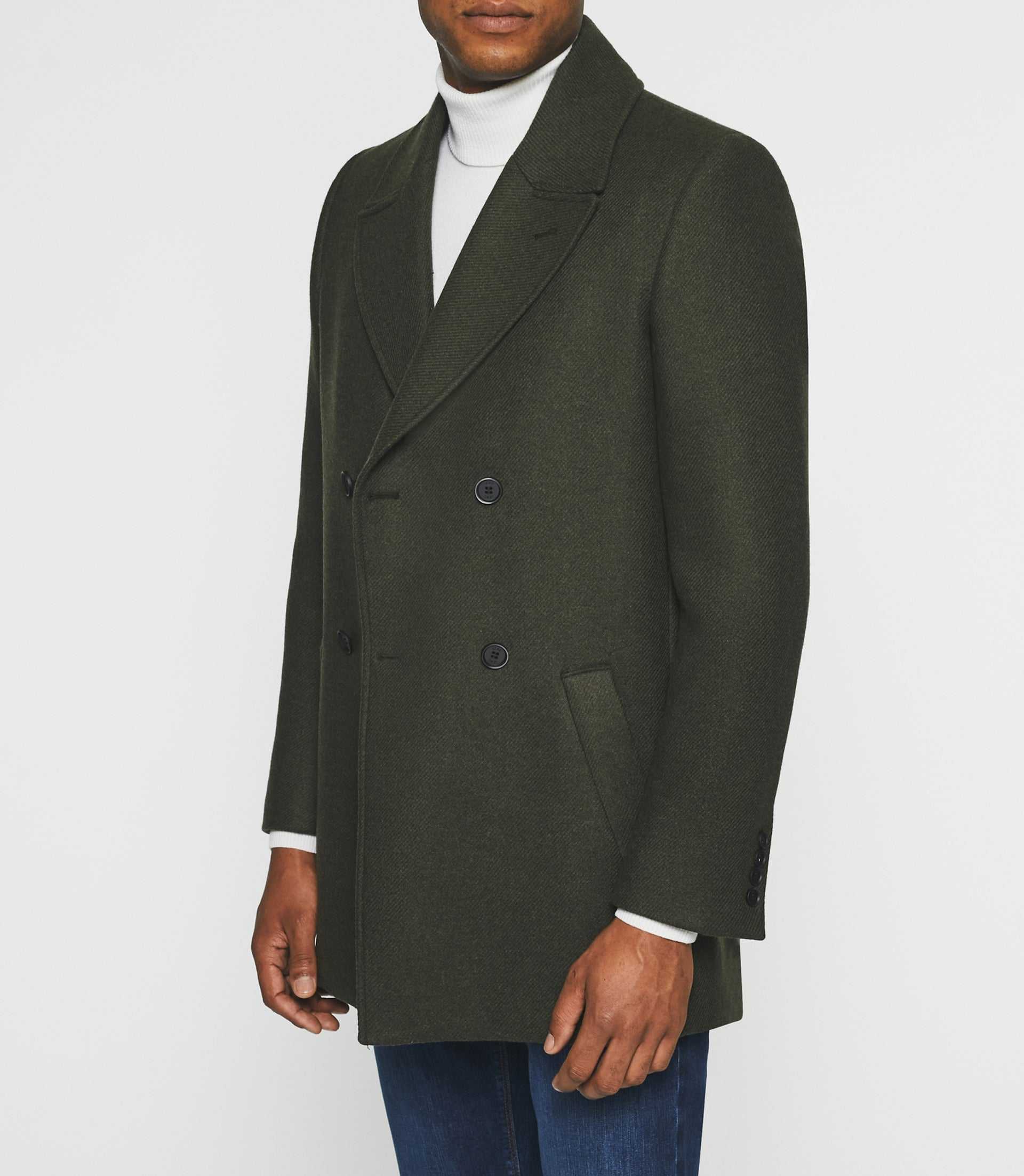 Manteau croisé col fourrure kaki IGNACIO - IZAC
