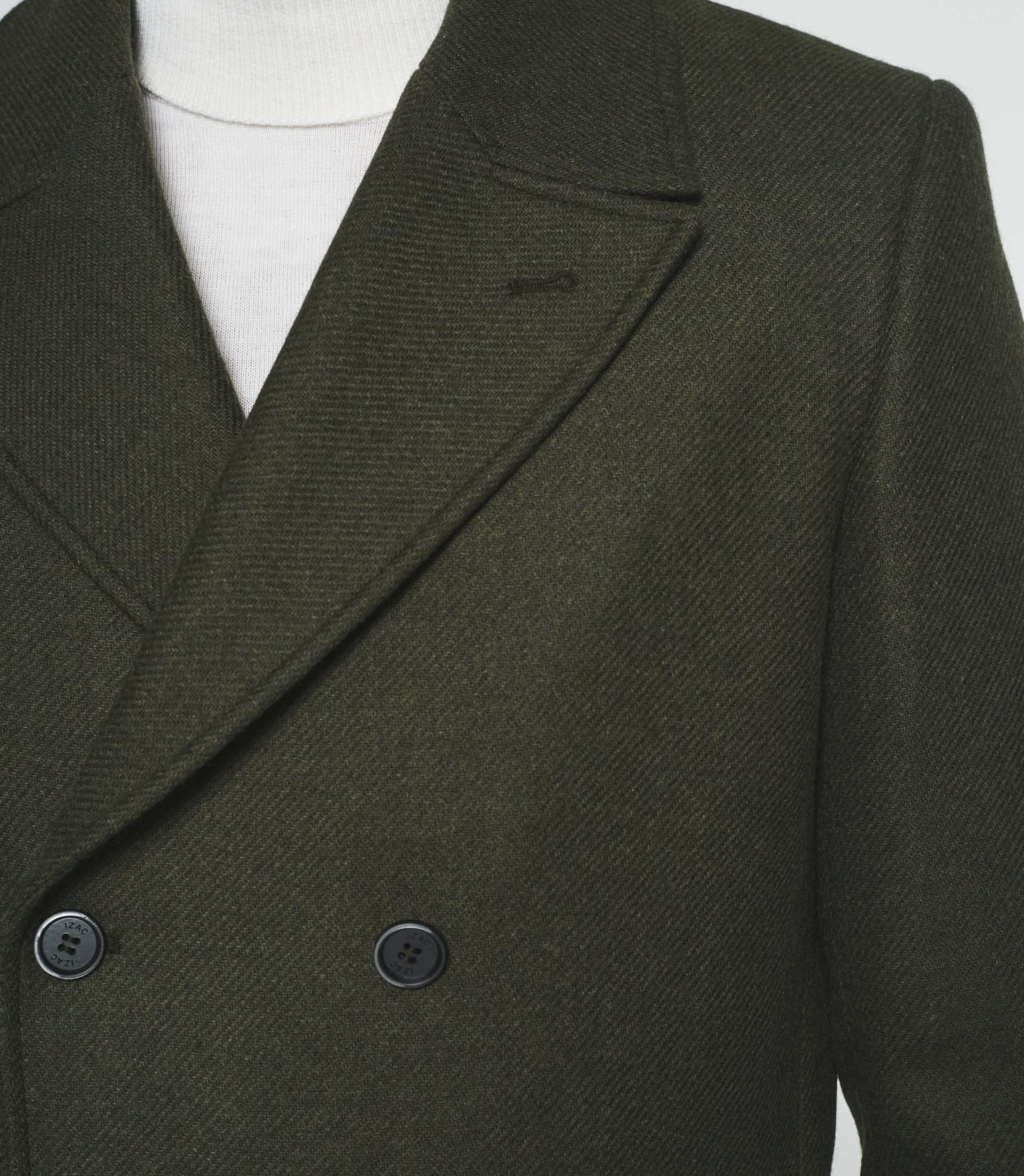 Manteau croisé col fourrure kaki IGNACIO - IZAC