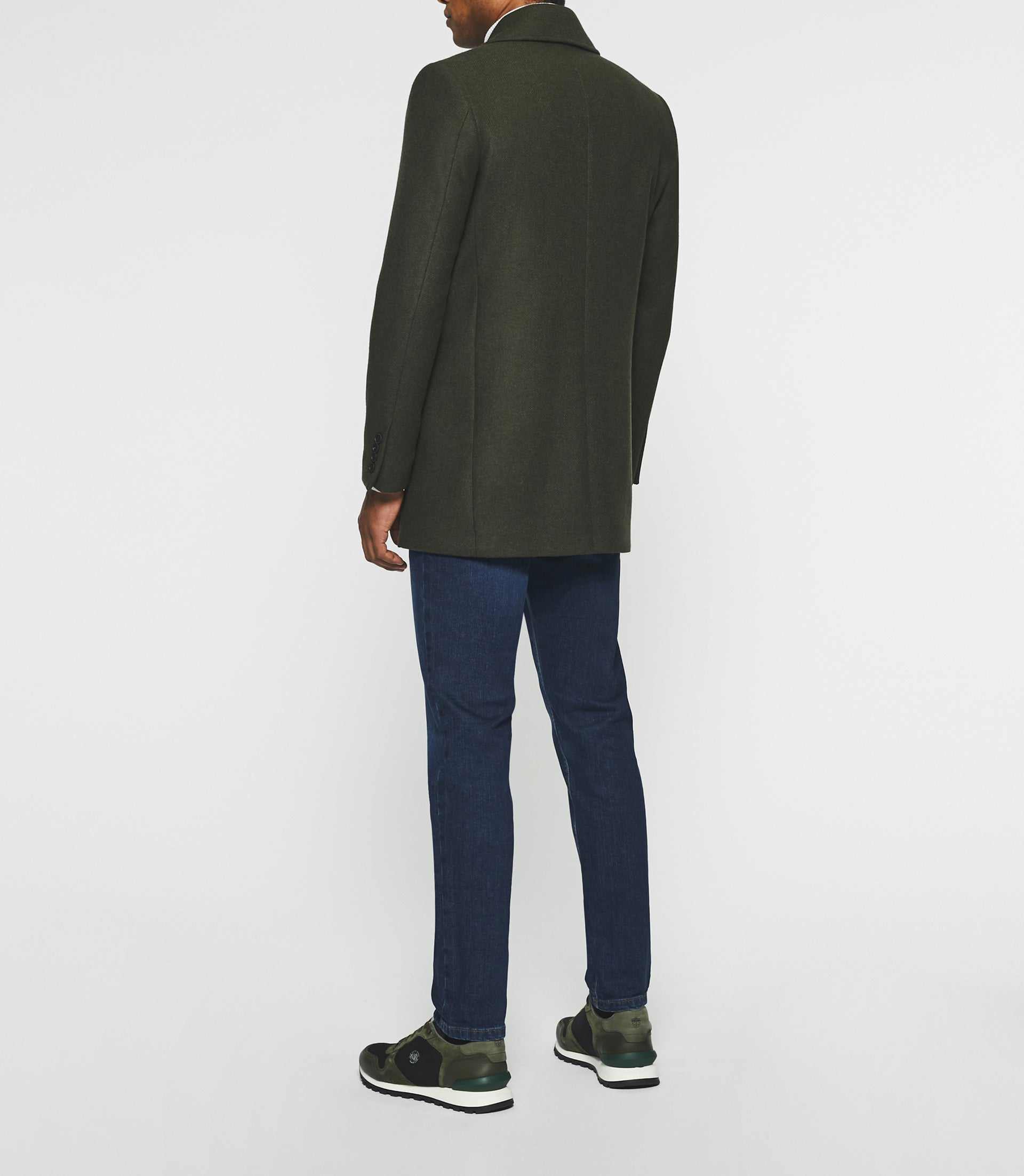 Manteau croisé col fourrure kaki IGNACIO - IZAC