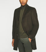 Manteau ville en laine et cachemire kaki INDALECIO - IZAC