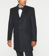 Manteau ville en laine et cachemire marine INDALECIO - IZAC