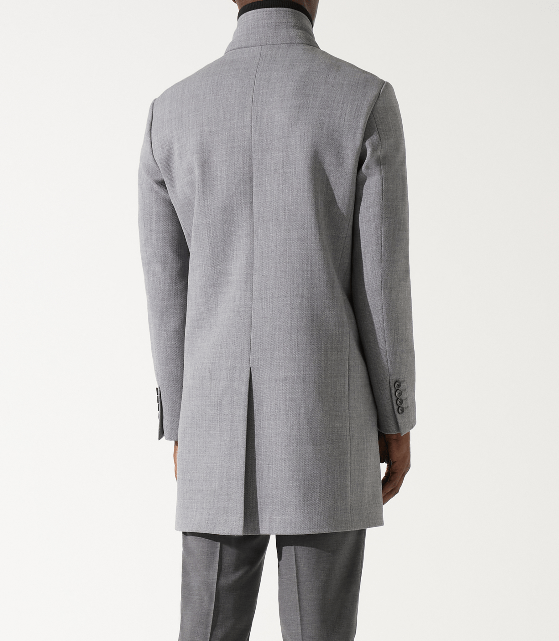 Manteau ville droit en laine gris clair INEON - IZAC