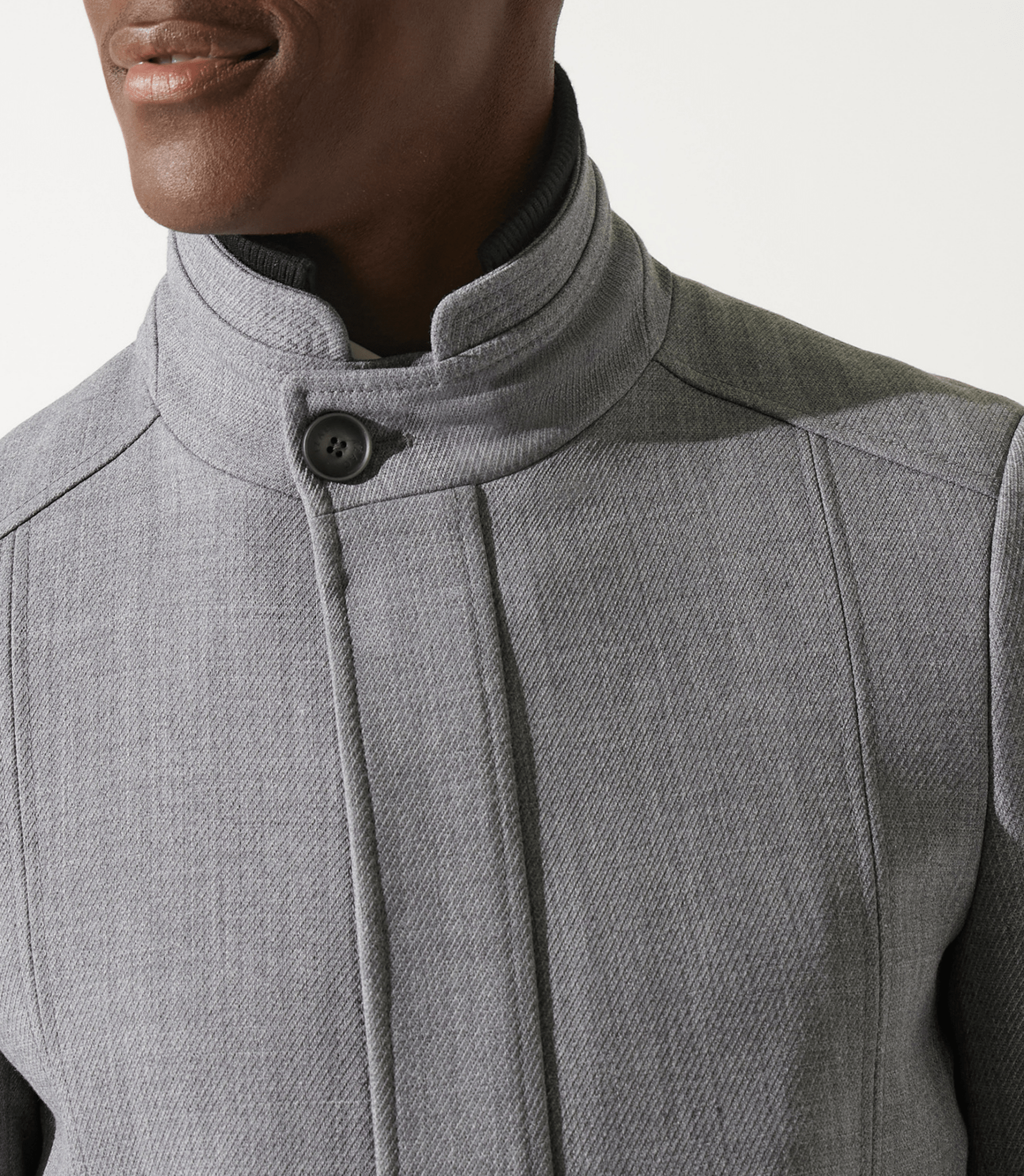 Manteau ville droit en laine gris clair INEON - IZAC