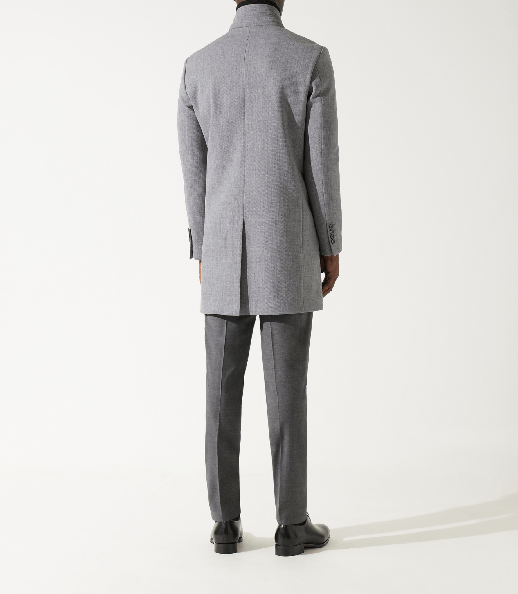 Manteau ville droit en laine gris clair INEON - IZAC
